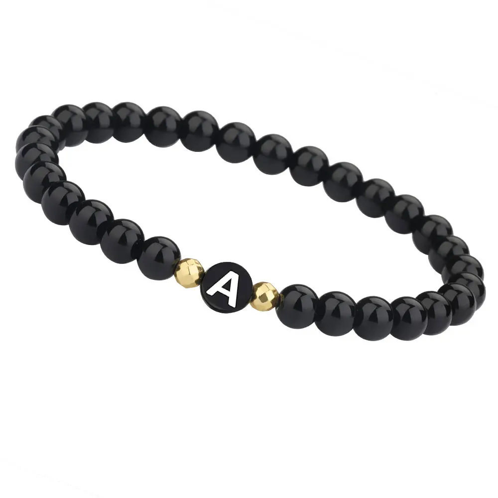 26 Letters Bracelet Classic Natural Stone Black Beaded Bangles and Bracelets for Men Women Best Friend
26 Letters Bracelet Classic Natural Stone Black Beaded Bangles and Bracelets for Men Women Best Friend