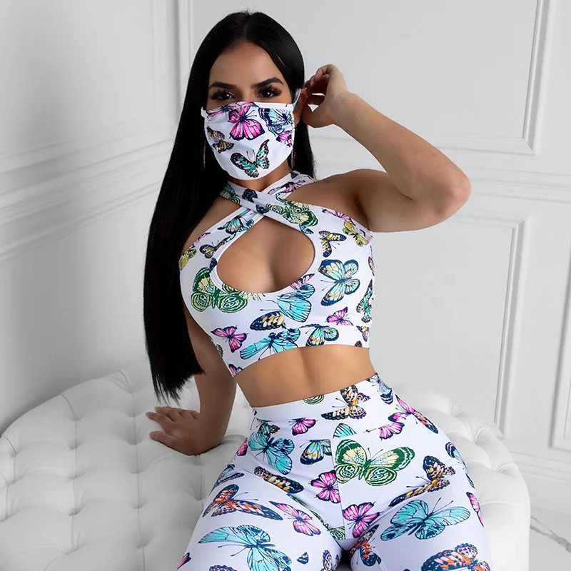 2020 Butterfly Print Two Piece Sets Women Hollow out Halter Sporty top and Pencil Pants Suit Club 2 Piece Summer Outfits
2020 Butterfly Print Two Piece Sets Women Hollow out Halter Sporty top and Pencil Pants Suit Club 2 Piece Summer Outfits