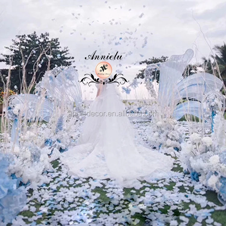 ANNIELU Romantic petal background wedding decoration backdrop supplier stage backdrop