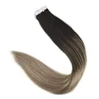 Double drawn remy virgin brazilian human hair tape in hair extensions human
