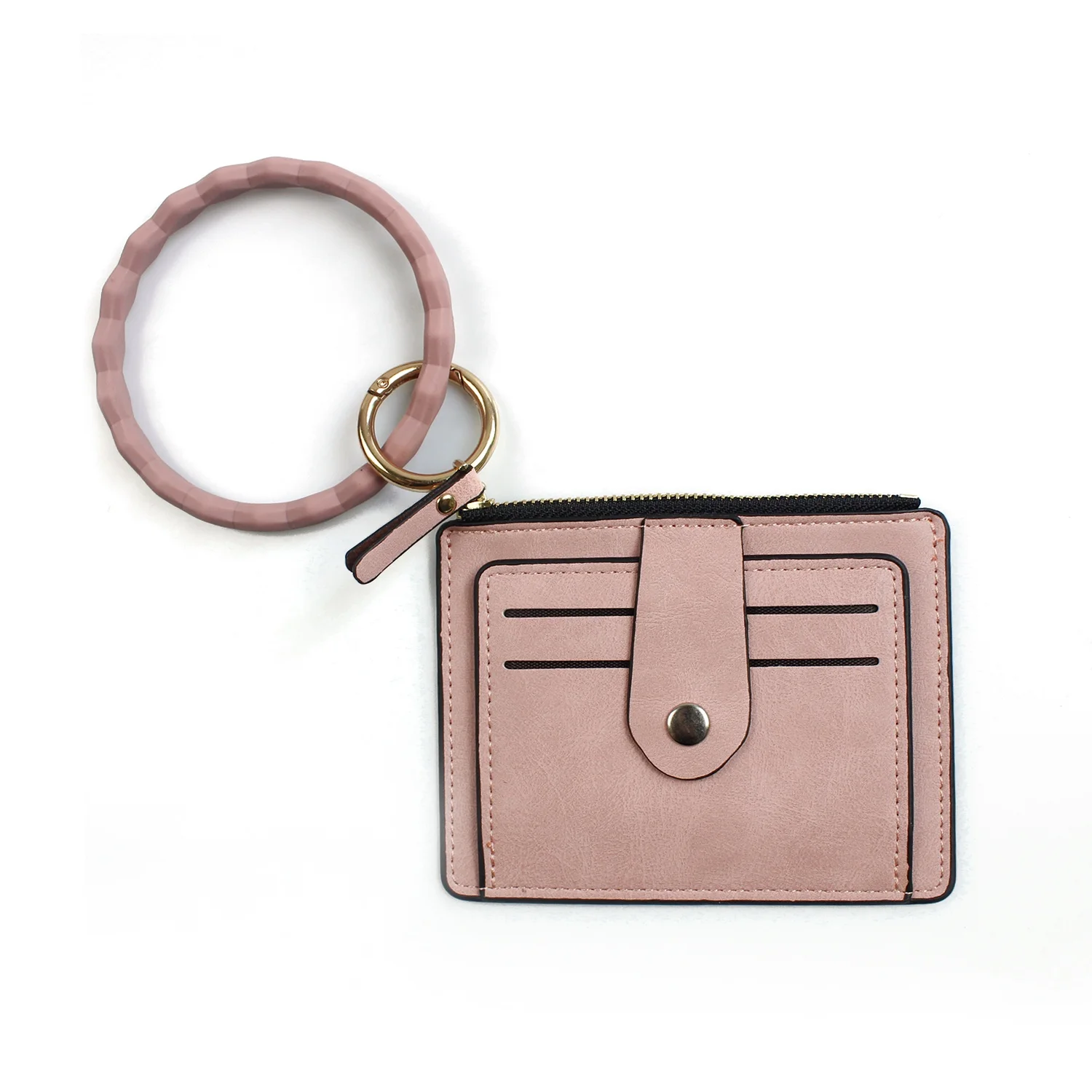 Popular PU Leather Card Holder Zipper Wallets Hag Bag Purse With Bangle Key Chain For Women, Black/pink
Popular PU Leather Card Holder Zipper Wallets Hag Bag Purse With Bangle Key Chain For Women, Black/pink