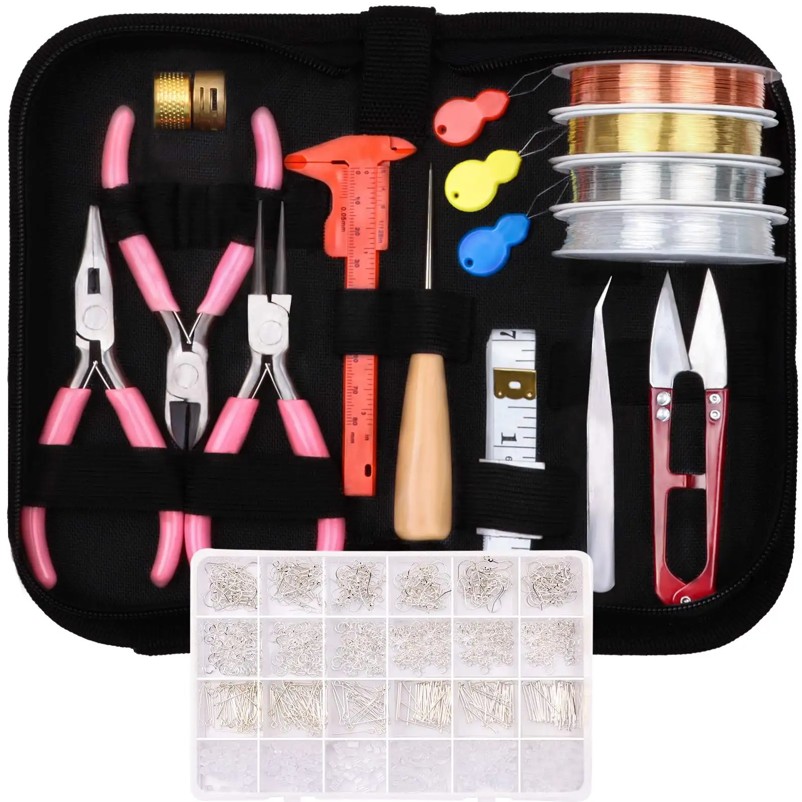 Jewelry Making Tools Kit with Jewelry Making Supplies Kit for Adults Earring Making Kit Elastic String Jewelry Findings, 3 colors
Jewelry Making Tools Kit with Jewelry Making Supplies Kit for Adults Earring Making Kit Elastic String Jewelry Findings, 3 colors