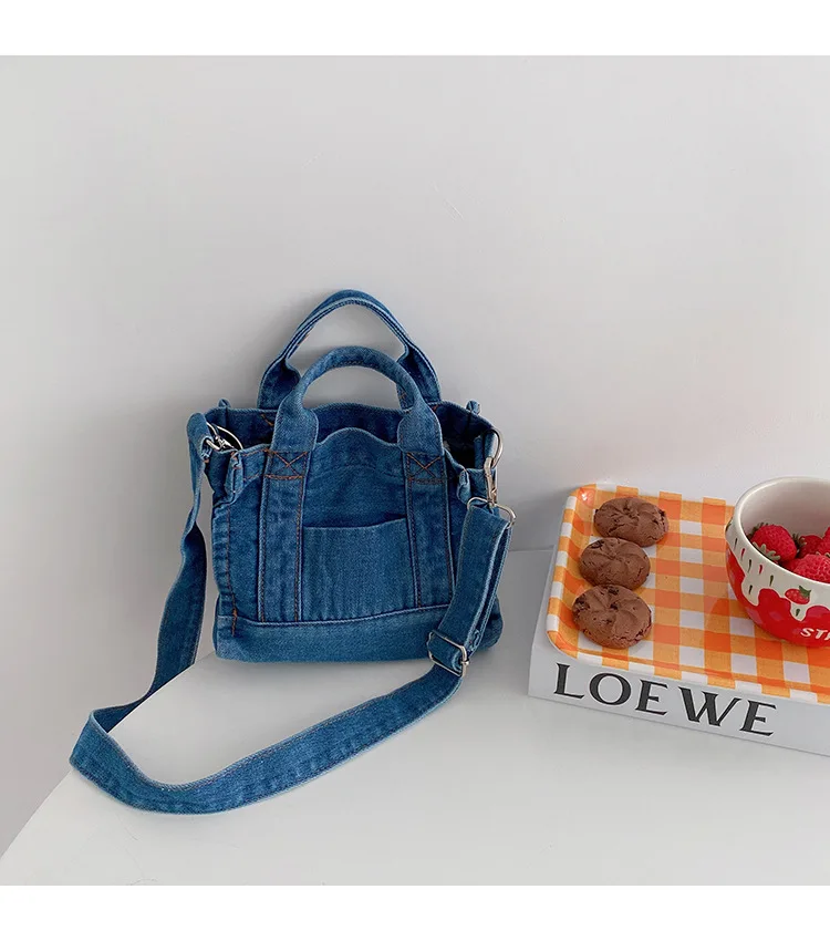 Wholesale Luxury Designer Custom Jeans Square Travel Shoulder Bag Fashion Japanese Chic Casual Blue Denim Sling Crossbody Bag, Customizable
Wholesale Luxury Designer Custom Jeans Square Travel Shoulder Bag Fashion Japanese Chic Casual Blue Denim Sling Crossbody Bag, Customizable