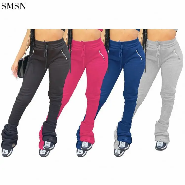 Hot Sale Solid Color Drawstring Stacked Casual Jogger Pants Sport Wear Clothing Womens Trousers & Pants
Hot Sale Solid Color Drawstring Stacked Casual Jogger Pants Sport Wear Clothing Womens Trousers & Pants