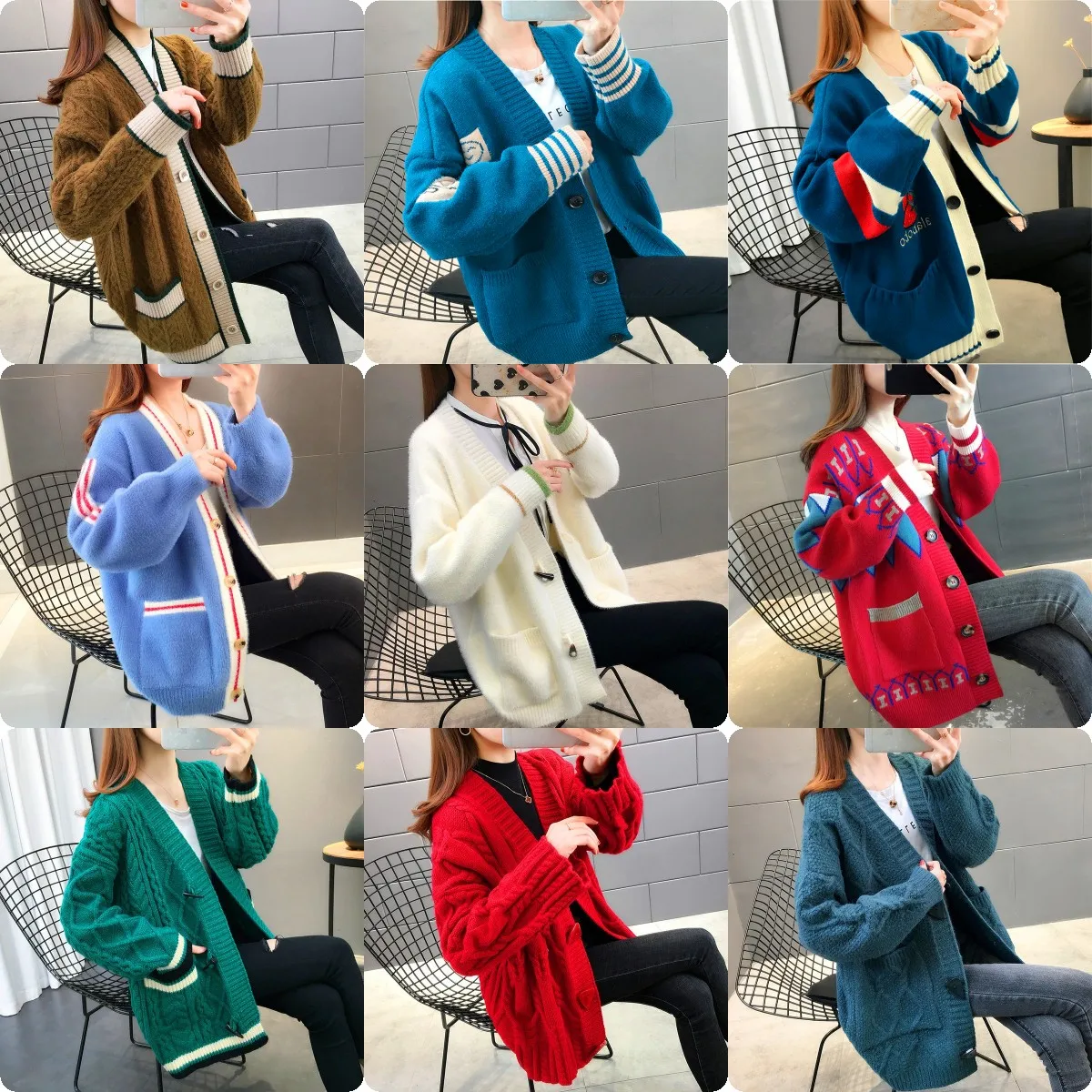 2022 Autumn/winter sweater Women's cardigan twist medium length lazy style sweater with thick loose coat
2022 Autumn/winter sweater Women's cardigan twist medium length lazy style sweater with thick loose coat