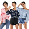 Wholesale Women Clothing Office Vintage Sexy Girl Puff Blouse Long Sleeve Ladies Tops And Blouse Women Chiffon Shirt Mujer
