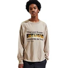 Custom logo front and back printing orange long sleeve t-shirt Pima cotton thick men streetwear t shirt Tee