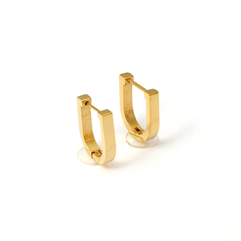 Hypoallergenic Jewelry Gold Plated Stainless Steel U Shaped Hoop Huggie Earrings For Daily Wearing
Hypoallergenic Jewelry Gold Plated Stainless Steel U Shaped Hoop Huggie Earrings For Daily Wearing