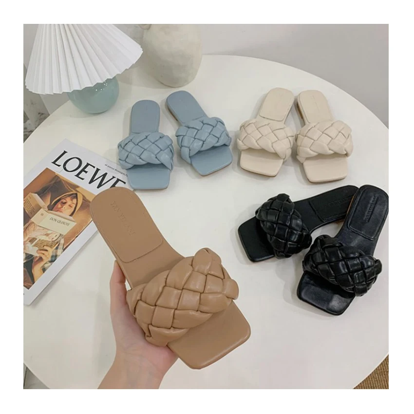 Fashion One Strap Slipper Summer White Sandals Flat Slippers For Women, White blue black camel
Fashion One Strap Slipper Summer White Sandals Flat Slippers For Women, White blue black camel