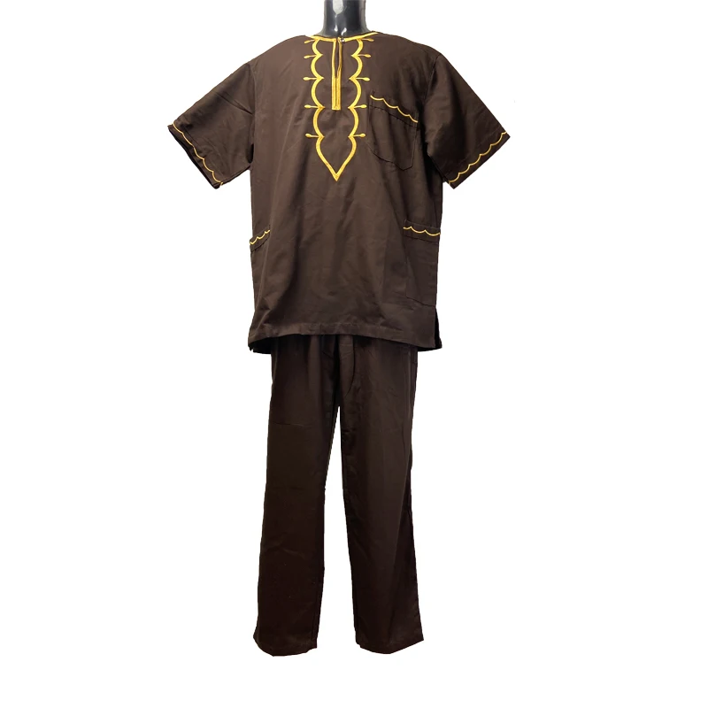 African American Style men Embroidered Short Shirts with Pants 2 pcs Tribes Outfits Clothing Se For Party Wedding African Fabric
African American Style men Embroidered Short Shirts with Pants 2 pcs Tribes Outfits Clothing Se For Party Wedding African Fabric