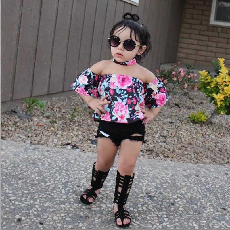 High Quality Wholesale Lovely Flower Offer-shoulder Top Shorts Two Pieces Outfits Kids Children Girls Baby Clothing Sets 5 Year
High Quality Wholesale Lovely Flower Offer-shoulder Top Shorts Two Pieces Outfits Kids Children Girls Baby Clothing Sets 5 Year