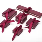 Made in China Design Your Own Elegant Square Earrings Paper Jewelry Box with Custom Ribbon