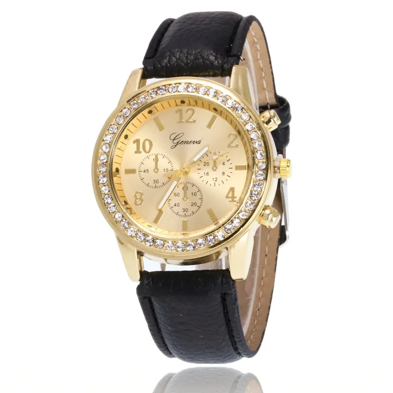 Wholesale Hot Selling Belt Women's Gold Digital Simulation Three-eye Quartz Watch Fashion Ladies Casual Geneva watch, 9 colors
Wholesale Hot Selling Belt Women's Gold Digital Simulation Three-eye Quartz Watch Fashion Ladies Casual Geneva watch, 9 colors