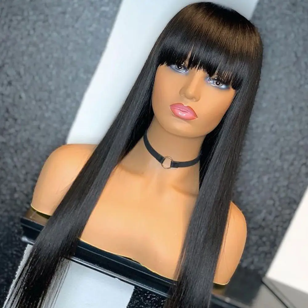 Silk Straight 1B Color Machine Made Human Hair Wig With Bangs Highlight Human Hair Machine Made with Bangs Wigs For Black Women
Silk Straight 1B Color Machine Made Human Hair Wig With Bangs Highlight Human Hair Machine Made with Bangs Wigs For Black Women