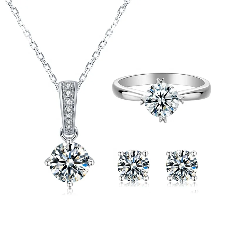 Abiding Jewelry Wholesale 925 Sterling Silver Moissanite Ring Necklace And Earring Set
Abiding Jewelry Wholesale 925 Sterling Silver Moissanite Ring Necklace And Earring Set