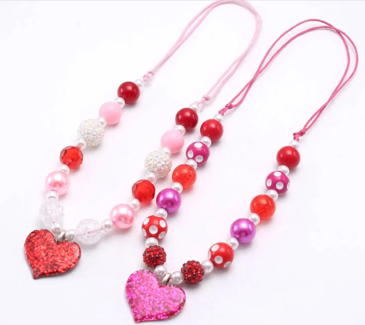 Children shiny glitter heart necklace girls bubblegum beads adjustable wax cord necklace baby necklace gifts
Children shiny glitter heart necklace girls bubblegum beads adjustable wax cord necklace baby necklace gifts