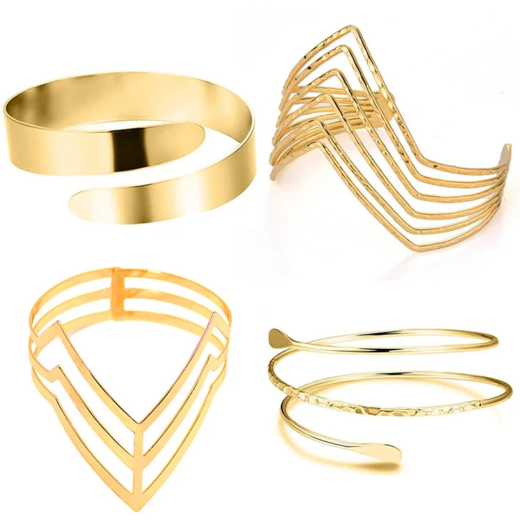 Custom Fashion Charm Bracelet Upper Arm Cuff Bracelet Armband Hollowed-out Gold Bracelets for Girls, Gold color
Custom Fashion Charm Bracelet Upper Arm Cuff Bracelet Armband Hollowed-out Gold Bracelets for Girls, Gold color
