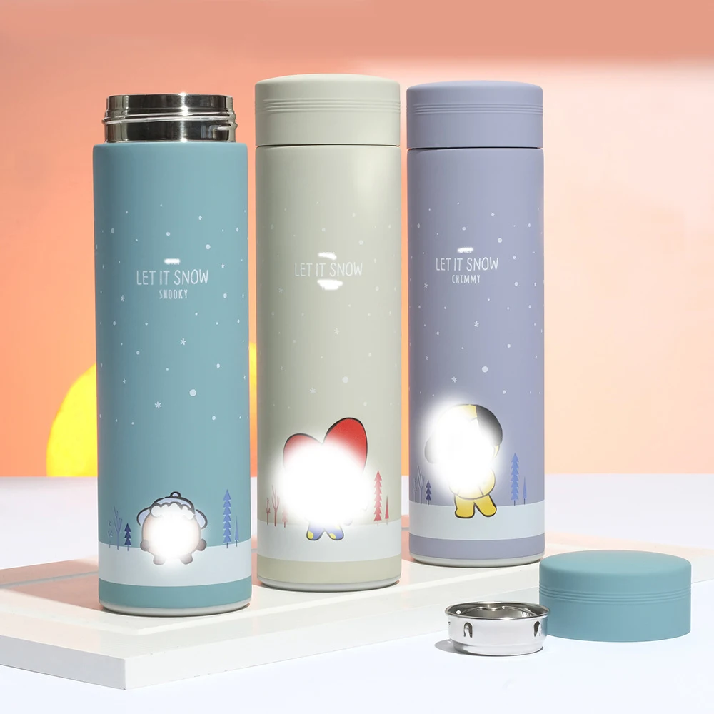

Kpop Merchandise Portable Creative Cute Gift Stainless Steel Vacuum Flask Bt21 Cup, As picture shows