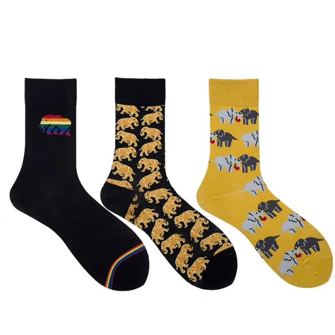 2021 men's face cotton fashion male 3 packs elephant pattern dress socks, 3 colors in one set and other color customization
2021 men's face cotton fashion male 3 packs elephant pattern dress socks, 3 colors in one set and other color customization