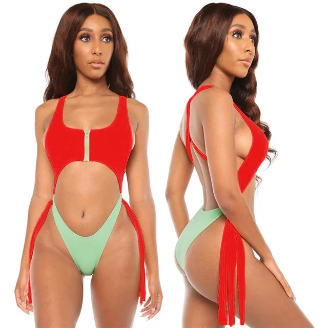 New One-piece Bikini Strap Swimsuit Female Zipper Swimsuit Solid Color Stitching Bikini, Picture color
New One-piece Bikini Strap Swimsuit Female Zipper Swimsuit Solid Color Stitching Bikini, Picture color