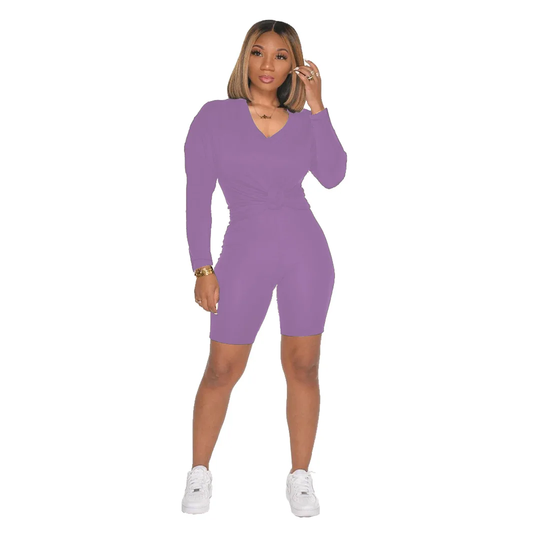Autumn Comfortable Solid V-neck Casual Sport Outfits Two-Piece Long Sleeve Tops And Shorts Yoga Suit, Colorful
Autumn Comfortable Solid V-neck Casual Sport Outfits Two-Piece Long Sleeve Tops And Shorts Yoga Suit, Colorful