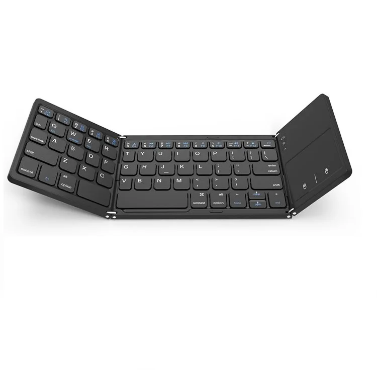 

Portable Slim Dual Mode BT&USB Wired Keyboard with Touchpad Mouse Rechargeable Mini Wireless Foldable Keyboard
