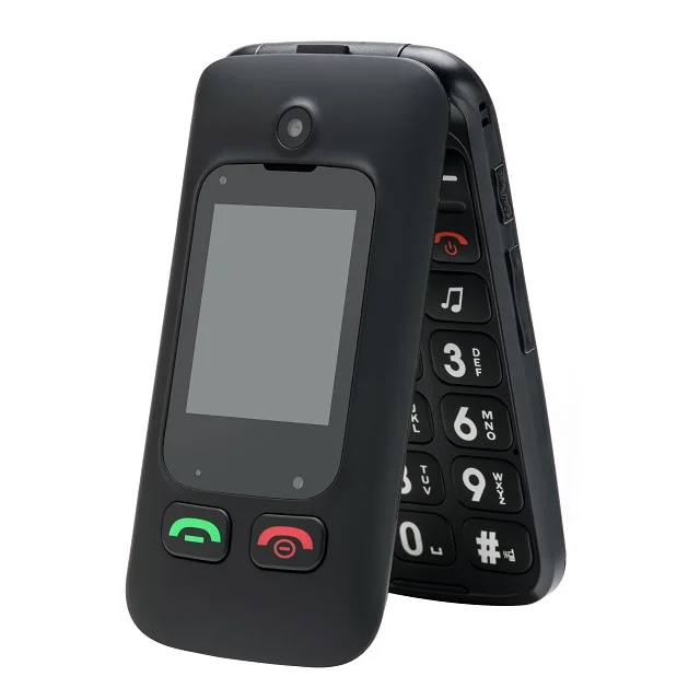 

NEW High quality MTK Flip Phone GSM Big button Dual Screen Cellular Fold Mobile Phone FM BT For Elder SOS 2.4" Cellphone