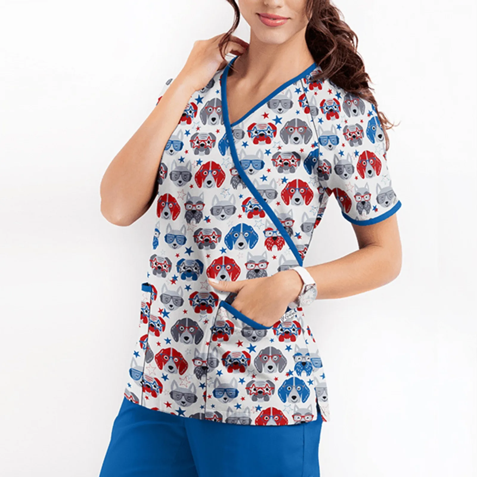 Unisex Women medical scrub tops women scrub tops women medical uniforms scrubs Dentist Pet grooming working clothes, Multi colors
Unisex Women medical scrub tops women scrub tops women medical uniforms scrubs Dentist Pet grooming working clothes, Multi colors