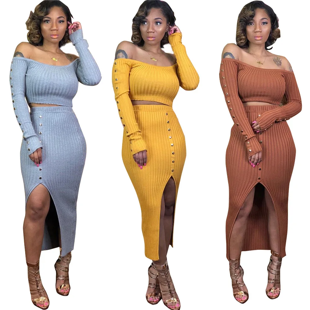 Casual Ladies Kint Plus Size 2 Piece Sets Skirt Sexy Button Women Skirt And Top Kintted sweater short set, Customized make
Casual Ladies Kint Plus Size 2 Piece Sets Skirt Sexy Button Women Skirt And Top Kintted sweater short set, Customized make