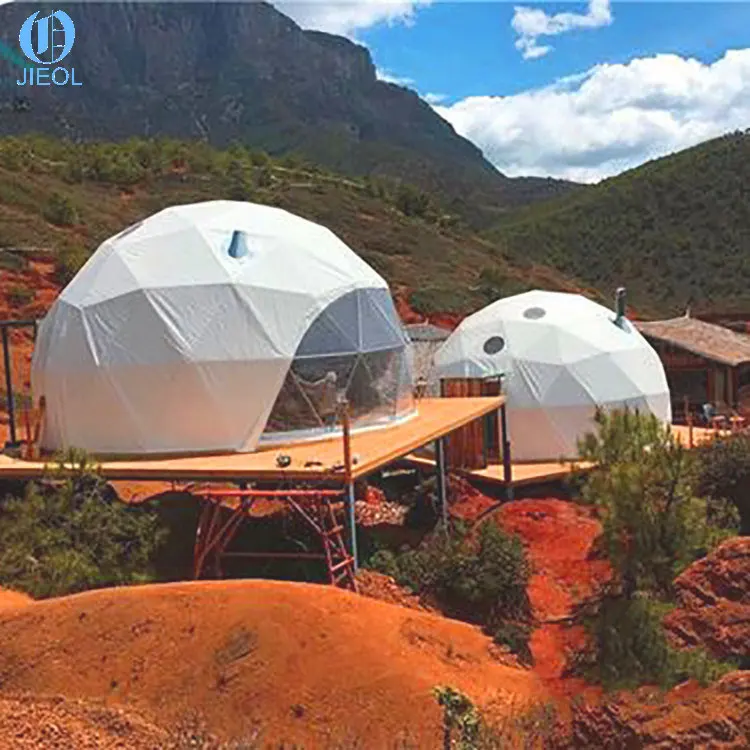 Most Popular 6M Dome House Geodesic Dome Tent with Exhaust Solar Fan and Glass Door, 1/3 clear with 2/3 white pvc cover
Most Popular 6M Dome House Geodesic Dome Tent with Exhaust Solar Fan and Glass Door, 1/3 clear with 2/3 white pvc cover