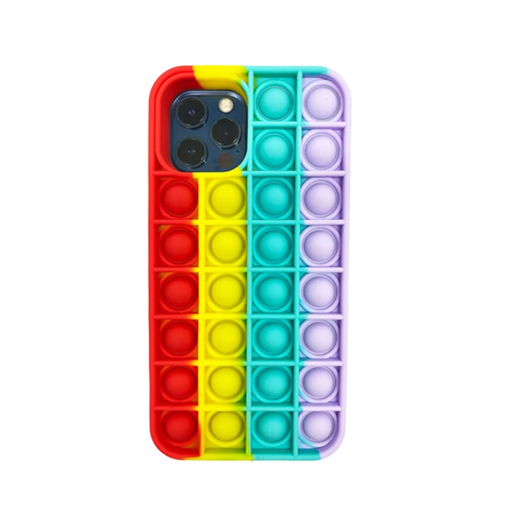 Push-pop bubble fidget toy phone case 3D soft slicone rainbow case release stress full protection cover for iphone
Push-pop bubble fidget toy phone case 3D soft slicone rainbow case release stress full protection cover for iphone