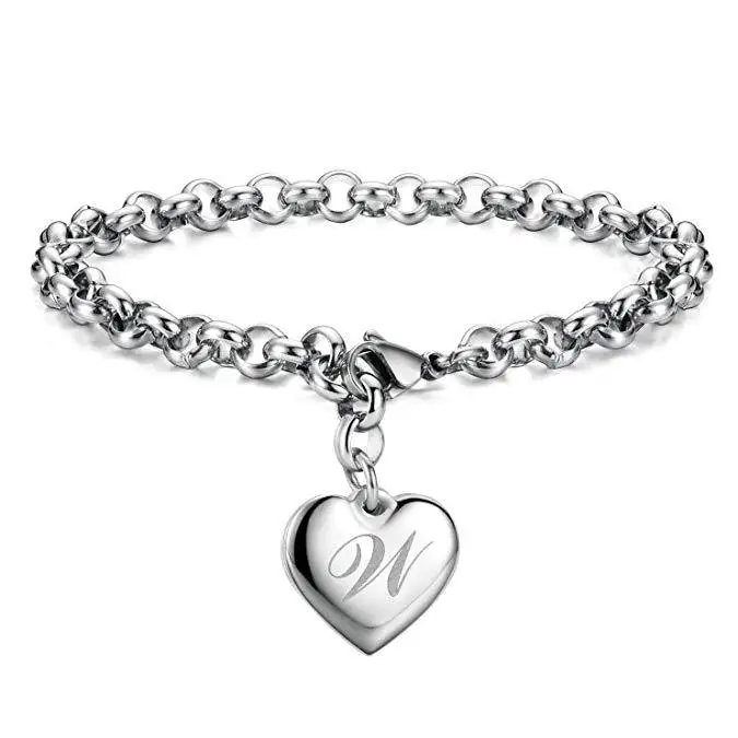 Heart Initial Bracelets for Women Gifts - Engraved 26 Letters Initial Charms Bracelet Gift for Women Teen Girls
Heart Initial Bracelets for Women Gifts - Engraved 26 Letters Initial Charms Bracelet Gift for Women Teen Girls