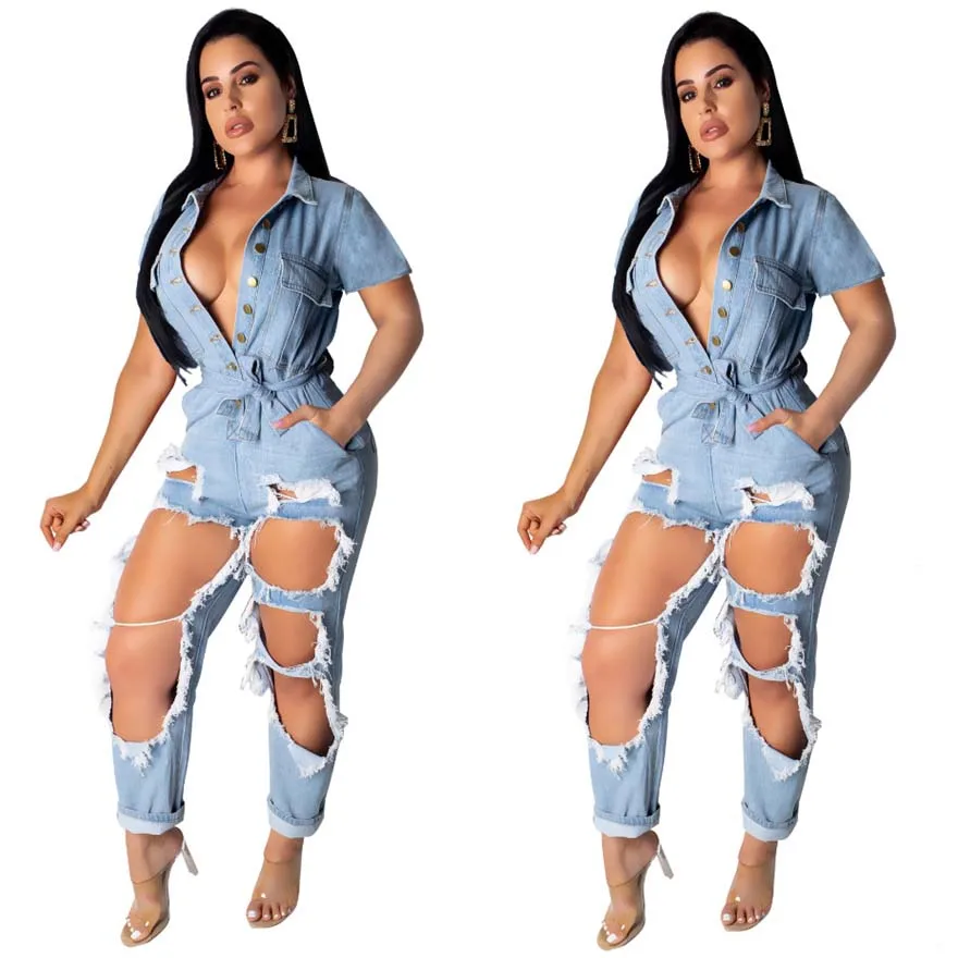 FS0315D 2019 Hot sale sexy women jumpsuits jeans