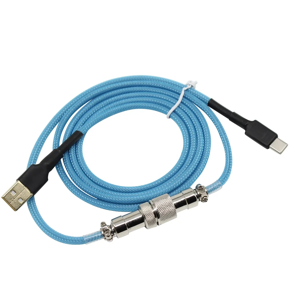 Custom Type C USB Cable for Mechanical Keyboard Coated Aviator Connector Adapter 1.5m Length Durable Nylon Braided Cord
Custom Type C USB Cable for Mechanical Keyboard Coated Aviator Connector Adapter 1.5m Length Durable Nylon Braided Cord