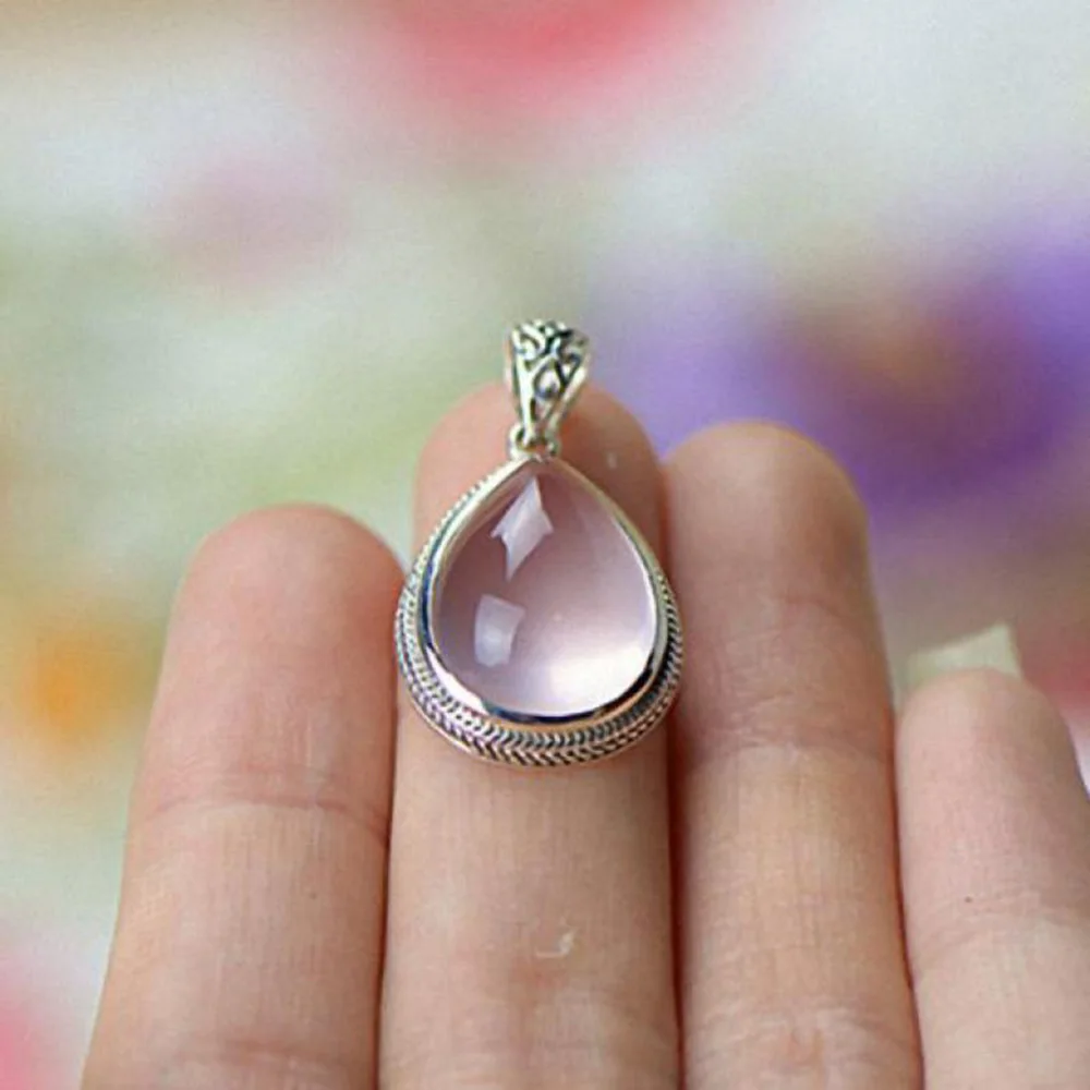 Real 925 Sterling Silver Gemstone Pendants Natural Madagascar Rose Quartz Small Water Drop Elegant Crystal Jewelry For Women
Real 925 Sterling Silver Gemstone Pendants Natural Madagascar Rose Quartz Small Water Drop Elegant Crystal Jewelry For Women