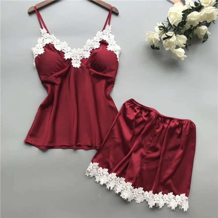 Custom Ice Silk Sleepwear Cami Shorts Pajamas Women Crop Top Pajamas Set Satin Nightwear For Women, Multi colors
Custom Ice Silk Sleepwear Cami Shorts Pajamas Women Crop Top Pajamas Set Satin Nightwear For Women, Multi colors