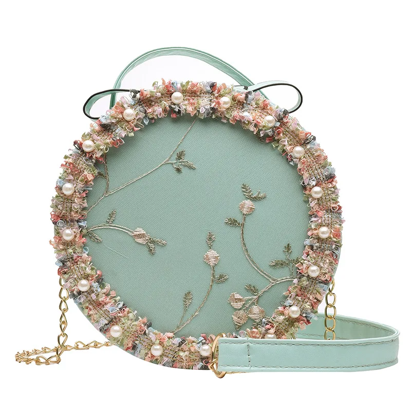 New Design Fashion Round Small Cross-body Bag Pearl Lace Embroidery Flower Shoulder RTS Bag for Ladies Woemn handbag
New Design Fashion Round Small Cross-body Bag Pearl Lace Embroidery Flower Shoulder RTS Bag for Ladies Woemn handbag