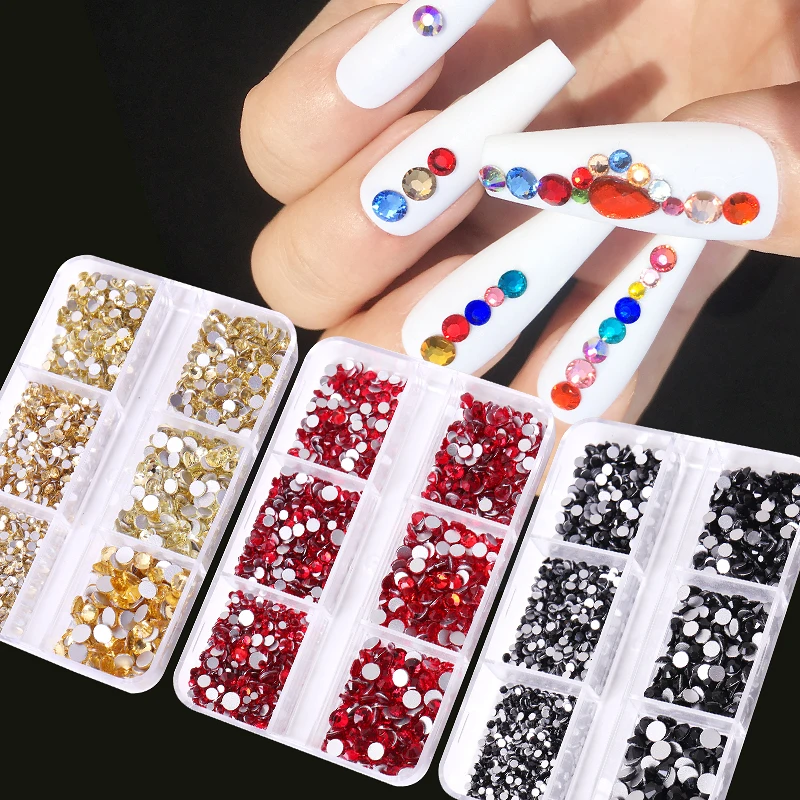 6 Cells Mix Sizes SS4-SS20 Colorful Nail Rhinestones Flat Back Nail Art 3D Crystal Stone Strass Nail Diamond Decoration 
6 Cells Mix Sizes SS4-SS20 Colorful Nail Rhinestones Flat Back Nail Art 3D Crystal Stone Strass Nail Diamond Decoration