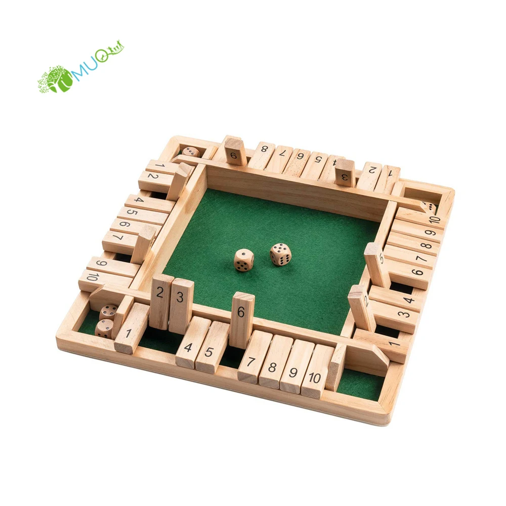 YumuQ Custom Wooden Board Games, 4 Players Shut The Box Dice Game Set for Kids and Adults
YumuQ Custom Wooden Board Games, 4 Players Shut The Box Dice Game Set for Kids and Adults