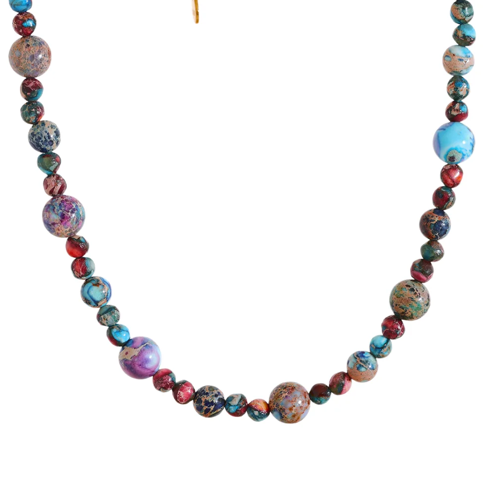 JINYOU 2515 Vintage Natural Emperor Stone Beads Chain Handmade Collar Fashion Necklace Stainless Steel Daily Jewelry Women 2023
JINYOU 2515 Vintage Natural Emperor Stone Beads Chain Handmade Collar Fashion Necklace Stainless Steel Daily Jewelry Women 2023