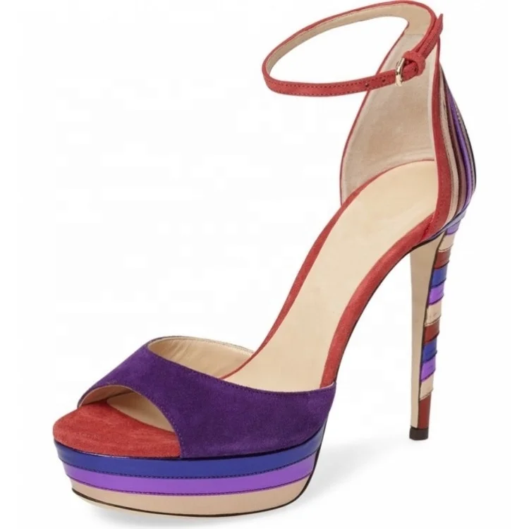 High Platform Peep Toe Thin Heel Sandals for Women Colorful Patchwork Stiletto Dress Shoes Dating Daily Life Summer Pumps, Black purple
High Platform Peep Toe Thin Heel Sandals for Women Colorful Patchwork Stiletto Dress Shoes Dating Daily Life Summer Pumps, Black purple