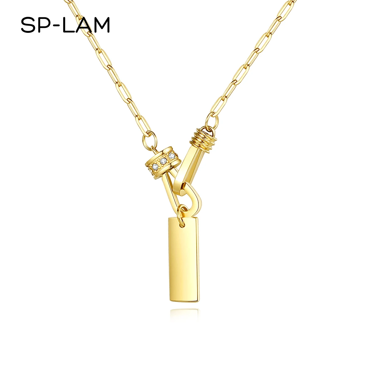 SP-LAM HandCuffs Style Trendy Gold Jewelry Chain Woman Friendship 2021 Crystal Rhinestone Necklace
SP-LAM HandCuffs Style Trendy Gold Jewelry Chain Woman Friendship 2021 Crystal Rhinestone Necklace