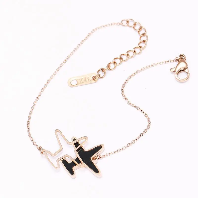 Surgical Stainless Steel Factory Supply Cheap Rose Gold Plated Double Aircraft Pendant Bracelet
Surgical Stainless Steel Factory Supply Cheap Rose Gold Plated Double Aircraft Pendant Bracelet