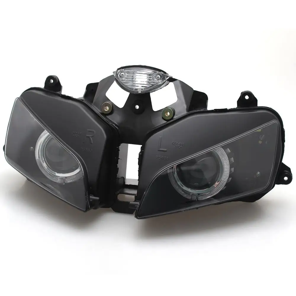 Projector Headlight Assembly Amber Angel Eye HID Fit for Honda CBR600RR F5 Headlamp 2003-2006
