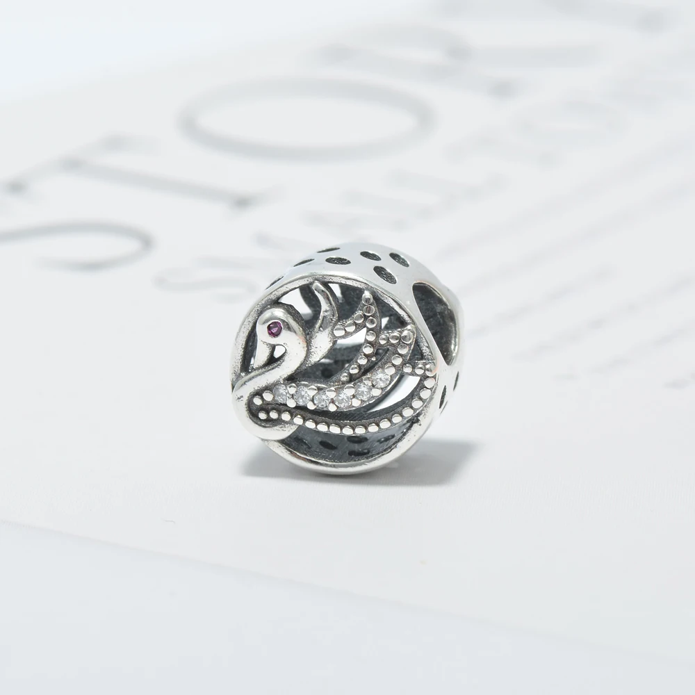 925 sterling silver majestic swan charm with cubic zirconia for diy european snake bracelet custom logo stamped gift charms
925 sterling silver majestic swan charm with cubic zirconia for diy european snake bracelet custom logo stamped gift charms