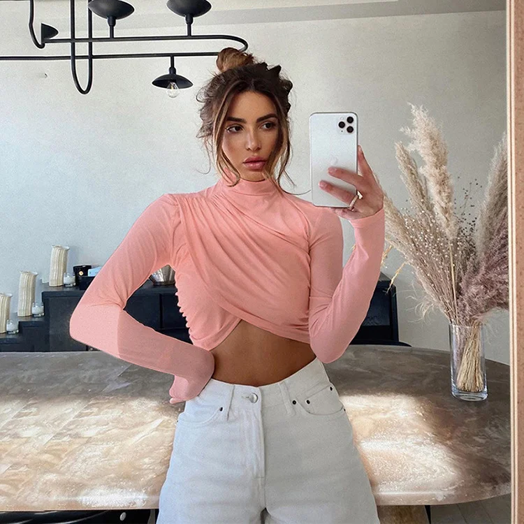 Women Tops Chic Solid Irregular Long Sleeve Crop Tops T-shirts Women -ZL, Black,pink,white
Women Tops Chic Solid Irregular Long Sleeve Crop Tops T-shirts Women -ZL, Black,pink,white