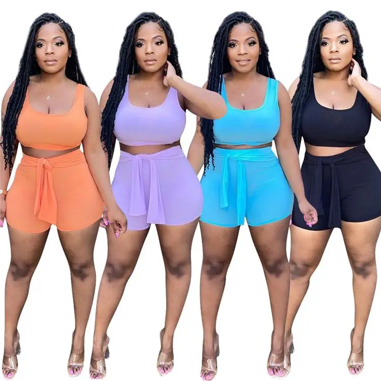 MOEN New Style Solid Color Crop Top Bandage Short Sets Women Summer Two Piece 2 Piece Set Women Clothing
MOEN New Style Solid Color Crop Top Bandage Short Sets Women Summer Two Piece 2 Piece Set Women Clothing