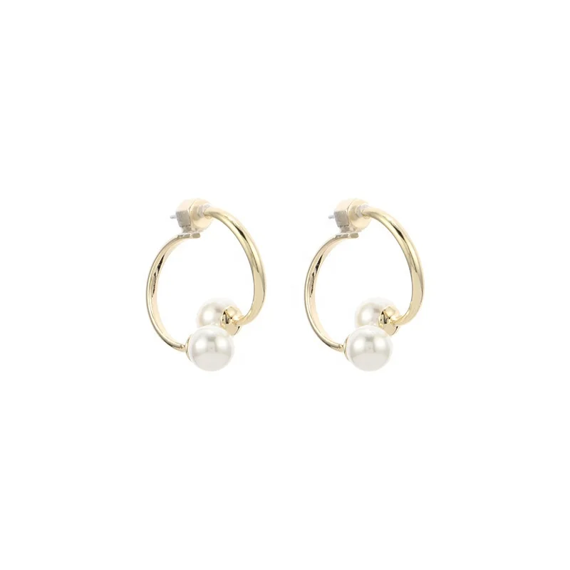 Geometric Earrings Elegant Double Curve Artificial Pearl Small Stud Earrings Irregular Metal Circle Ear Hoop for Women
Geometric Earrings Elegant Double Curve Artificial Pearl Small Stud Earrings Irregular Metal Circle Ear Hoop for Women