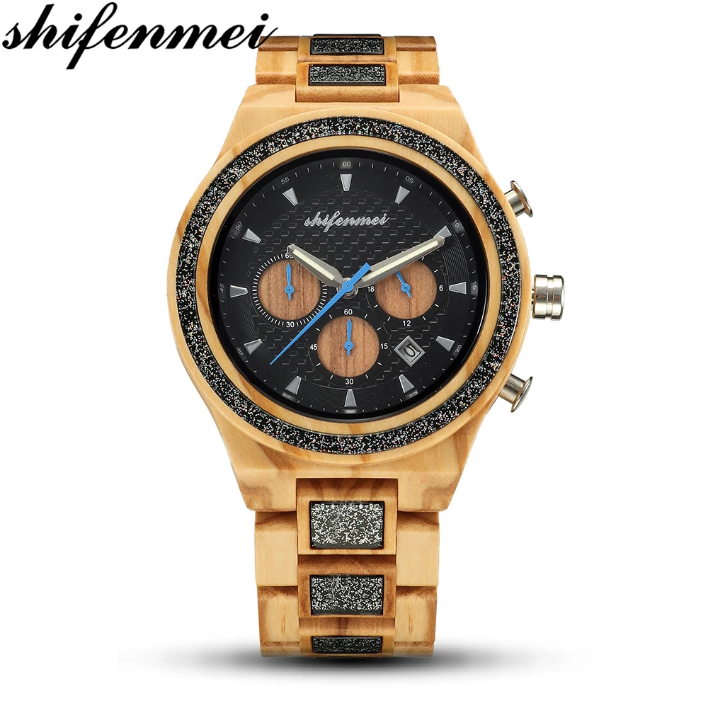 New Style shifenmei S5574 Wood 6 Hands Chronograph Japan Movt Mens Watch Montre Bois
New Style shifenmei S5574 Wood 6 Hands Chronograph Japan Movt Mens Watch Montre Bois