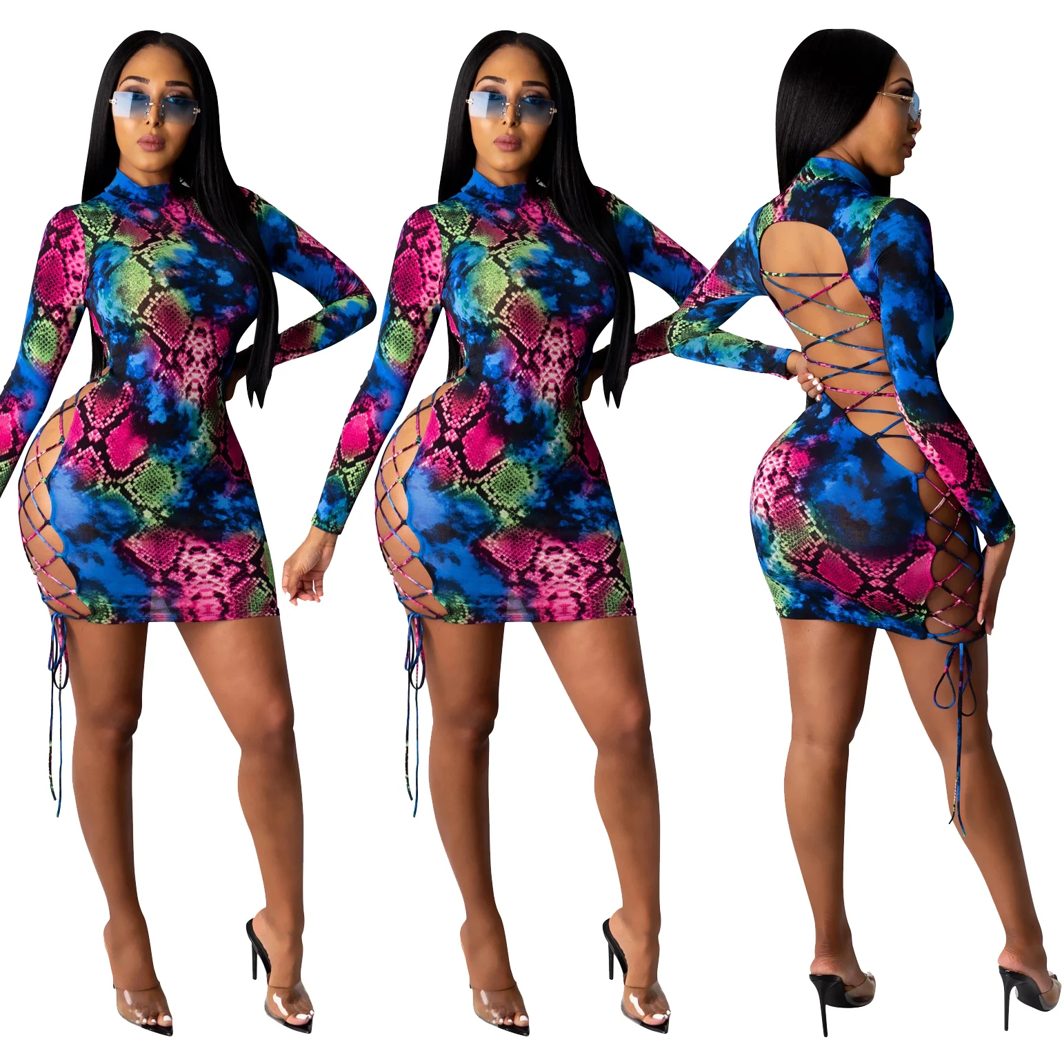 2021 New Arrival Fashion Snack Printing Hollow Out Sexy Nightclub Bodycon Women Club Dresses
2021 New Arrival Fashion Snack Printing Hollow Out Sexy Nightclub Bodycon Women Club Dresses